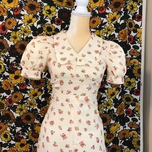 Vintage 70s Empire Puff sleeve Maxi dress